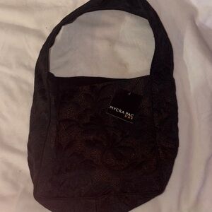 Mycra Pac Elegant Black medium Shoulder Bag/lightweight/packable purse.#carryon